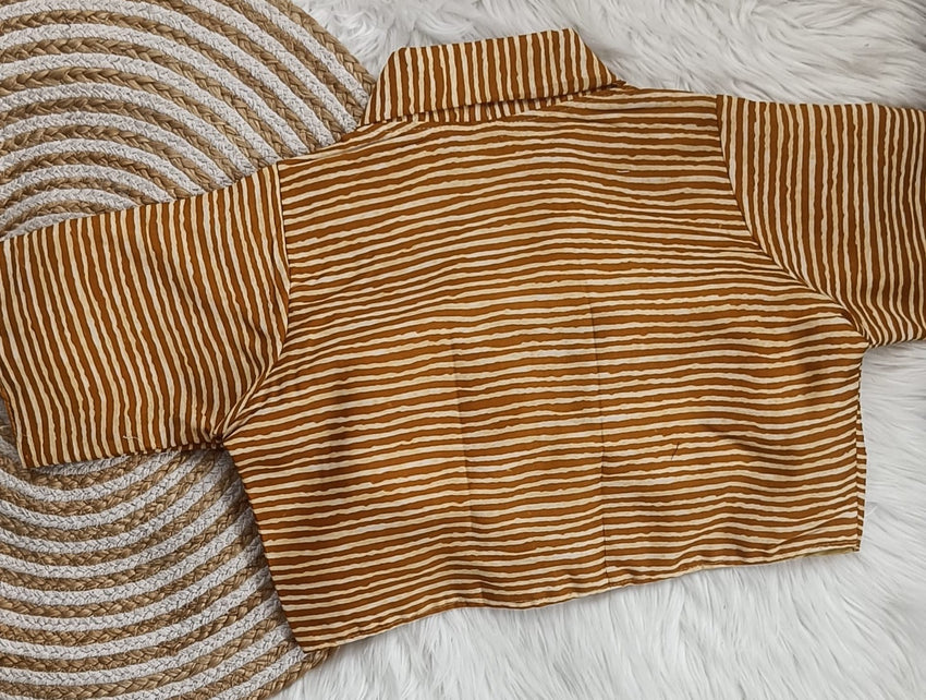 Pure cotton Shirt | Chinese collar designer blouse | Traditional party wear blouse