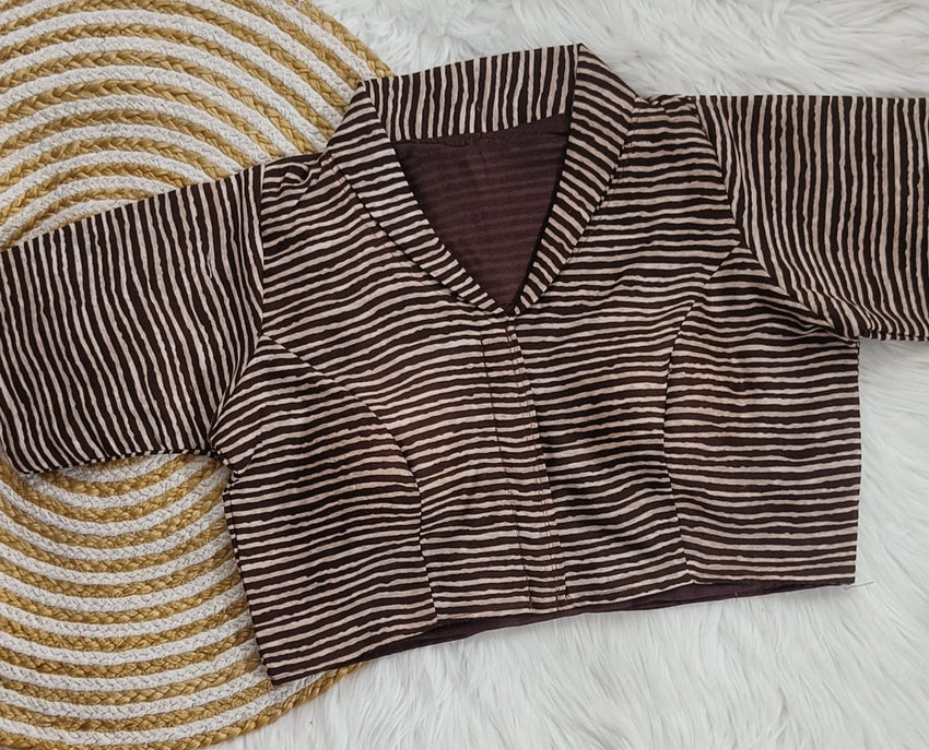 Pure cotton Shirt | Chinese collar designer blouse | Traditional party wear blouse