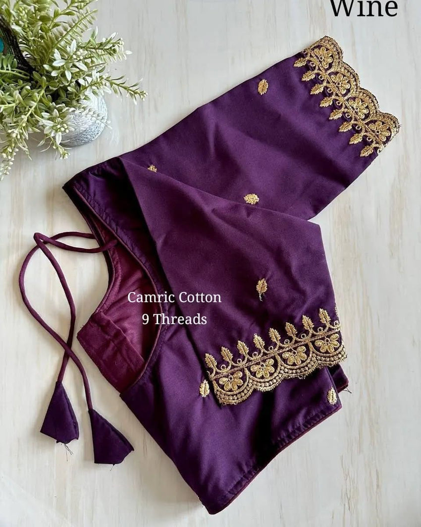 Pattu silk Cotton | 9 Threads Zari n Embroidery Work