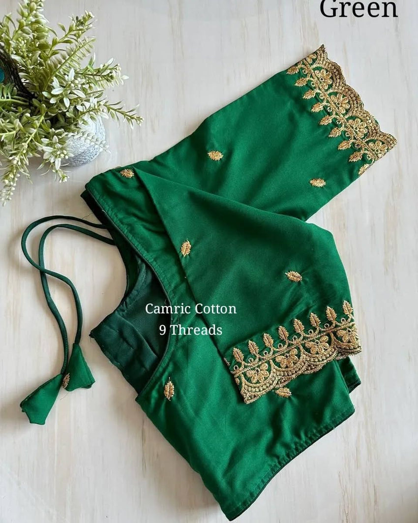 Pattu silk Cotton | 9 Threads Zari n Embroidery Work