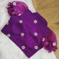 Organza shirt collar blouse | collar neck front open | pure Silk