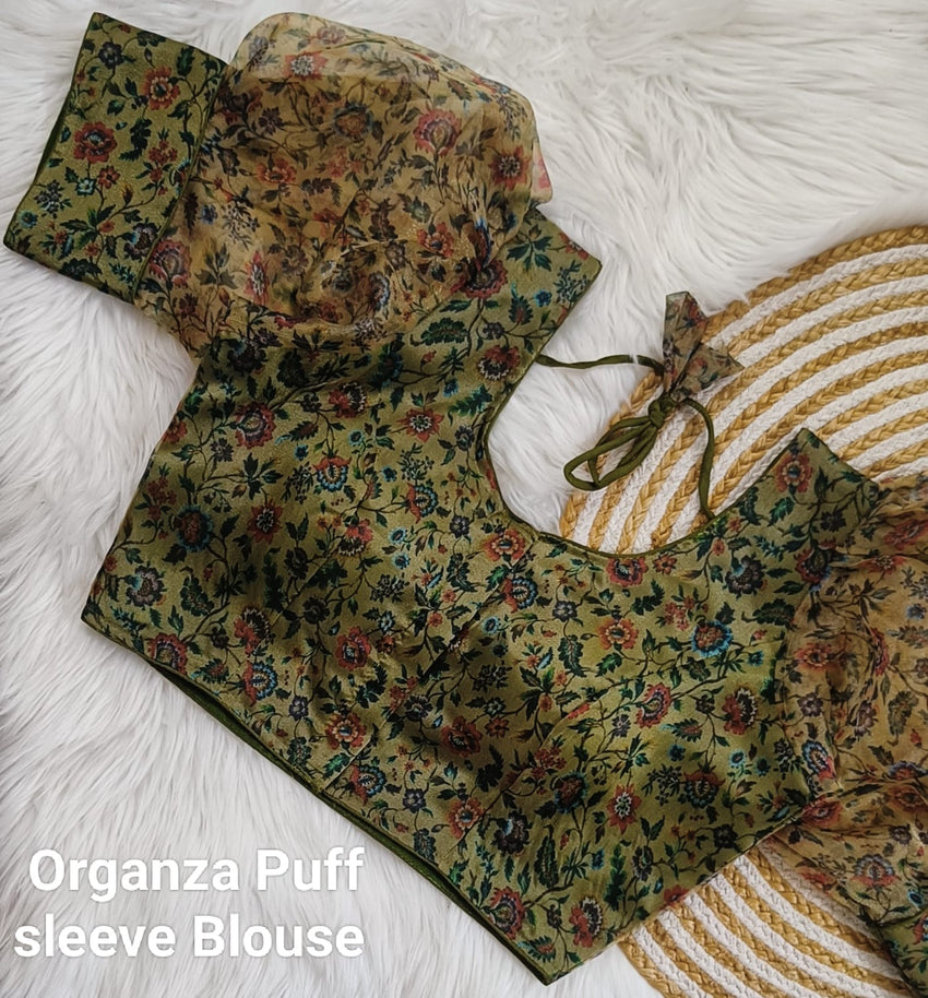 Havy Organza Puff sleeve with Beautiful Digital Print