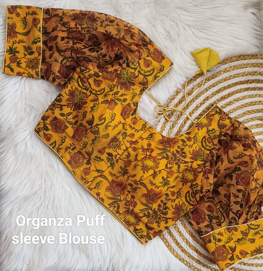 Havy Organza Puff sleeve with Beautiful Digital Print