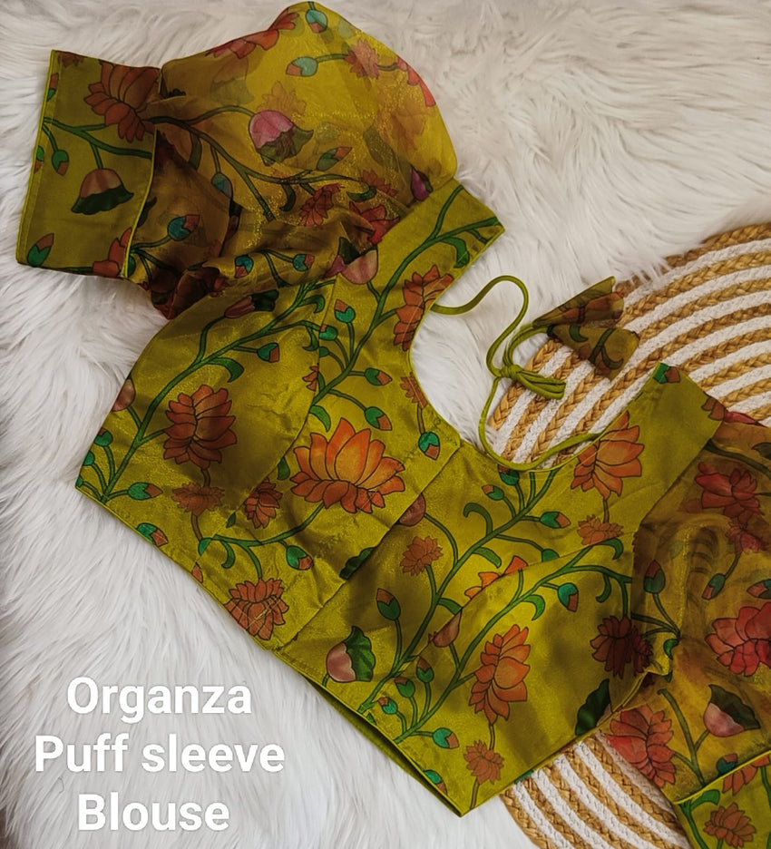 Havy Organza Puff sleeve with Beautiful Digital Print