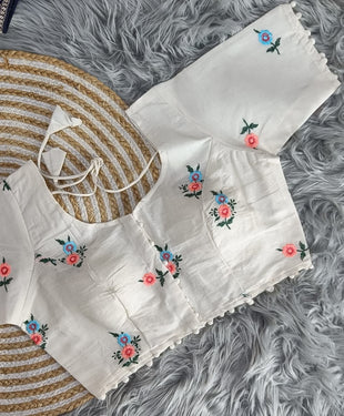 Pure Camric Khadi Cotton | Pure Cotton Multi Sequence Thread n Embroidery