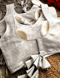Silver jari Banarasi blouse
