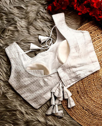 Silver jari Banarasi blouse
