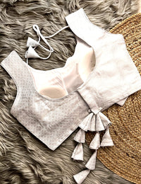 Silver jari Banarasi blouse