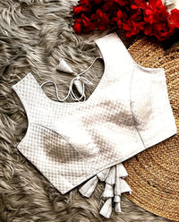 Silver jari Banarasi blouse
