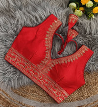 EXCLUSIVE PARTYWEAR JARI WITH SEQUENCE EMBROIDERED FANCY FARMA BLOUSE