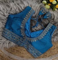 EXCLUSIVE PARTYWEAR JARI WITH SEQUENCE EMBROIDERED FANCY FARMA BLOUSE