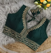 EXCLUSIVE PARTYWEAR JARI WITH SEQUENCE EMBROIDERED FANCY FARMA BLOUSE