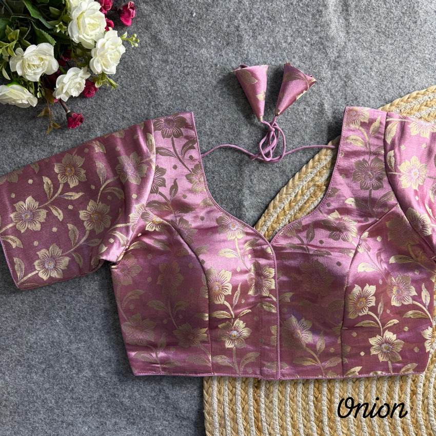 PURE SIMMER JEQUARD SILK BLOUSE