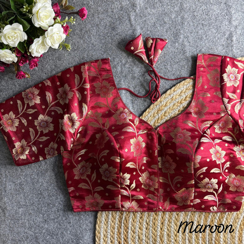 PURE SIMMER JEQUARD SILK BLOUSE