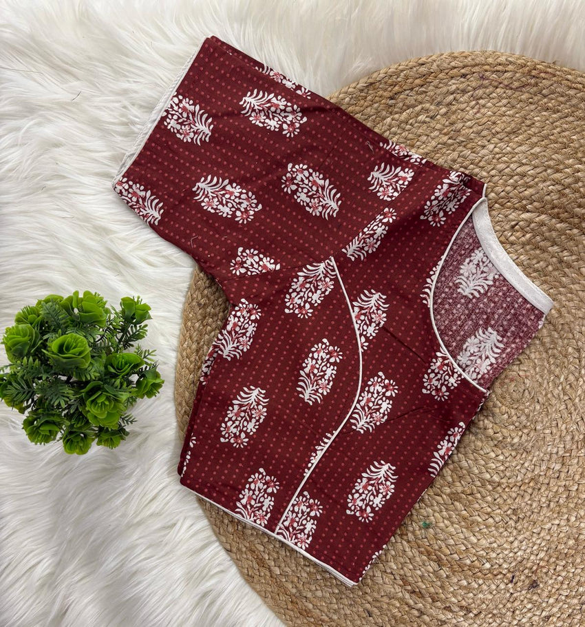 Cotton | Non padded Ajrkh cotton Blouse