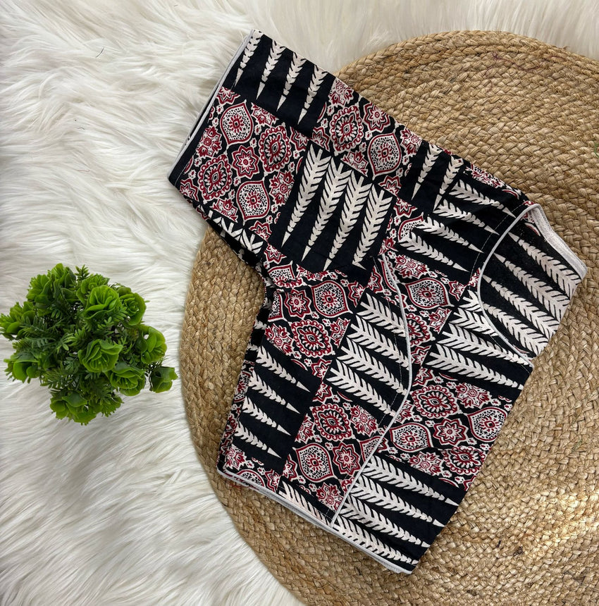 Cotton | Non padded Ajrkh cotton Blouse