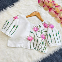 Purely silk handmade work boutique style Blouse
