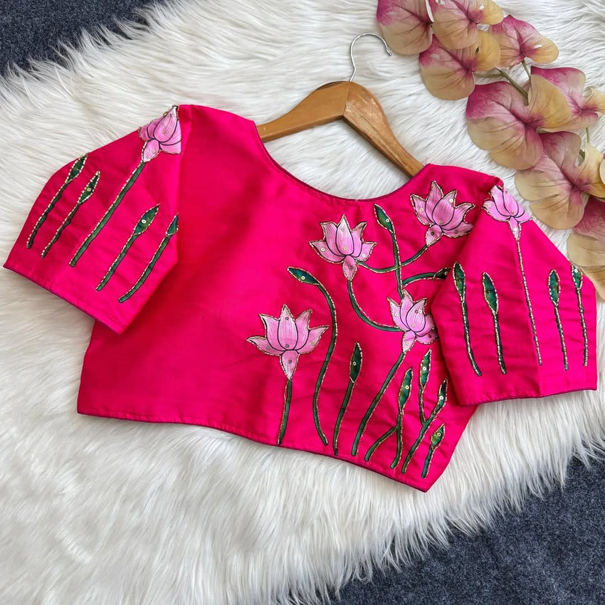 Purely silk handmade work boutique style Blouse
